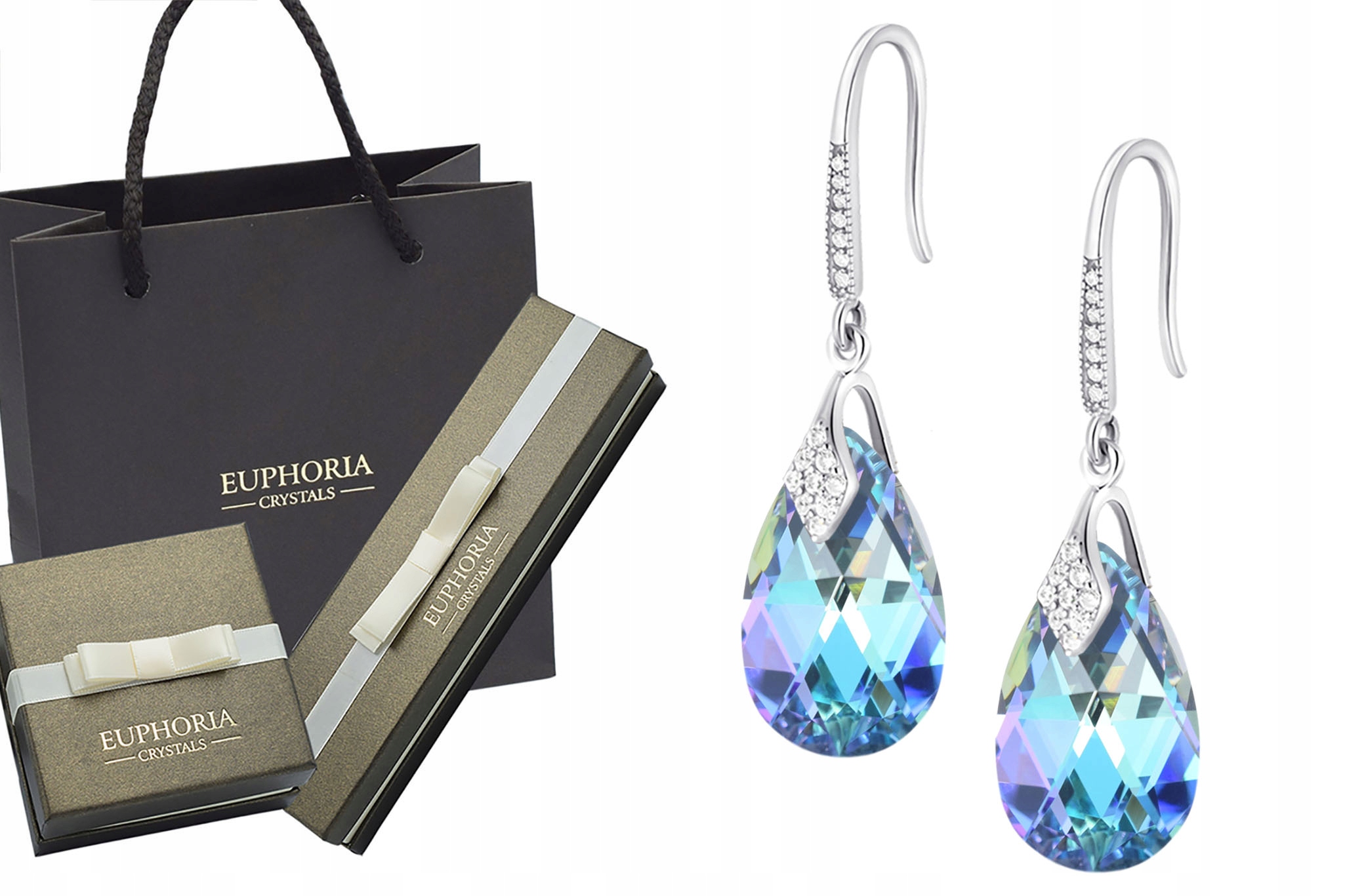 Nádherné strieborné svadobné náušnice Swarovski Silver 925