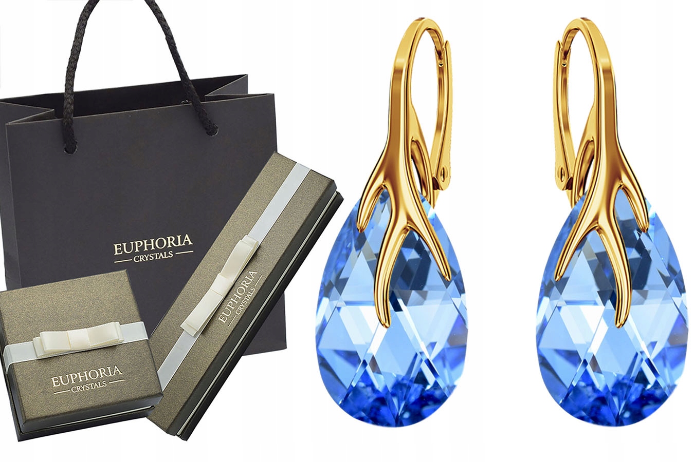 Cudo Golden Cheeky darčekové náušnice Swarovski