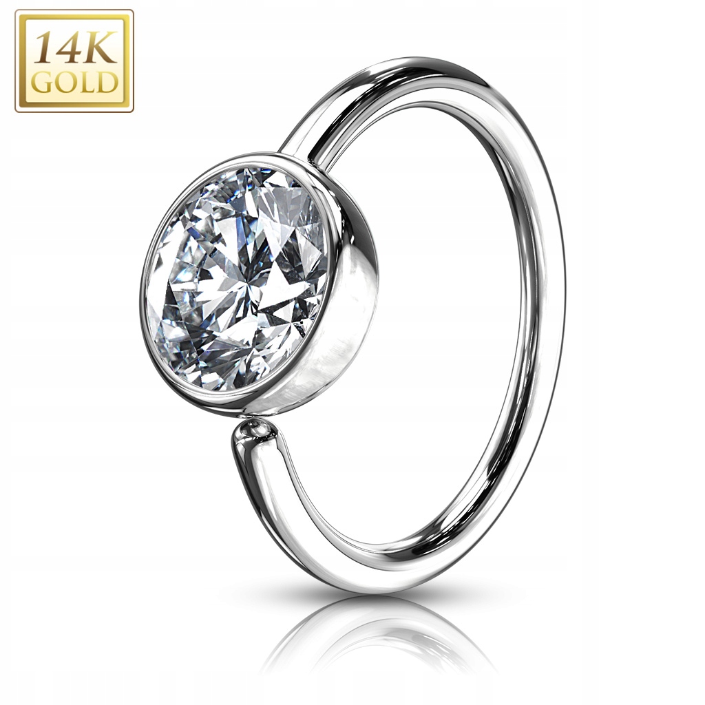 Prsteň v nose Cubic Zirconia, krúžok na ucho, obrúčka, zlato 585