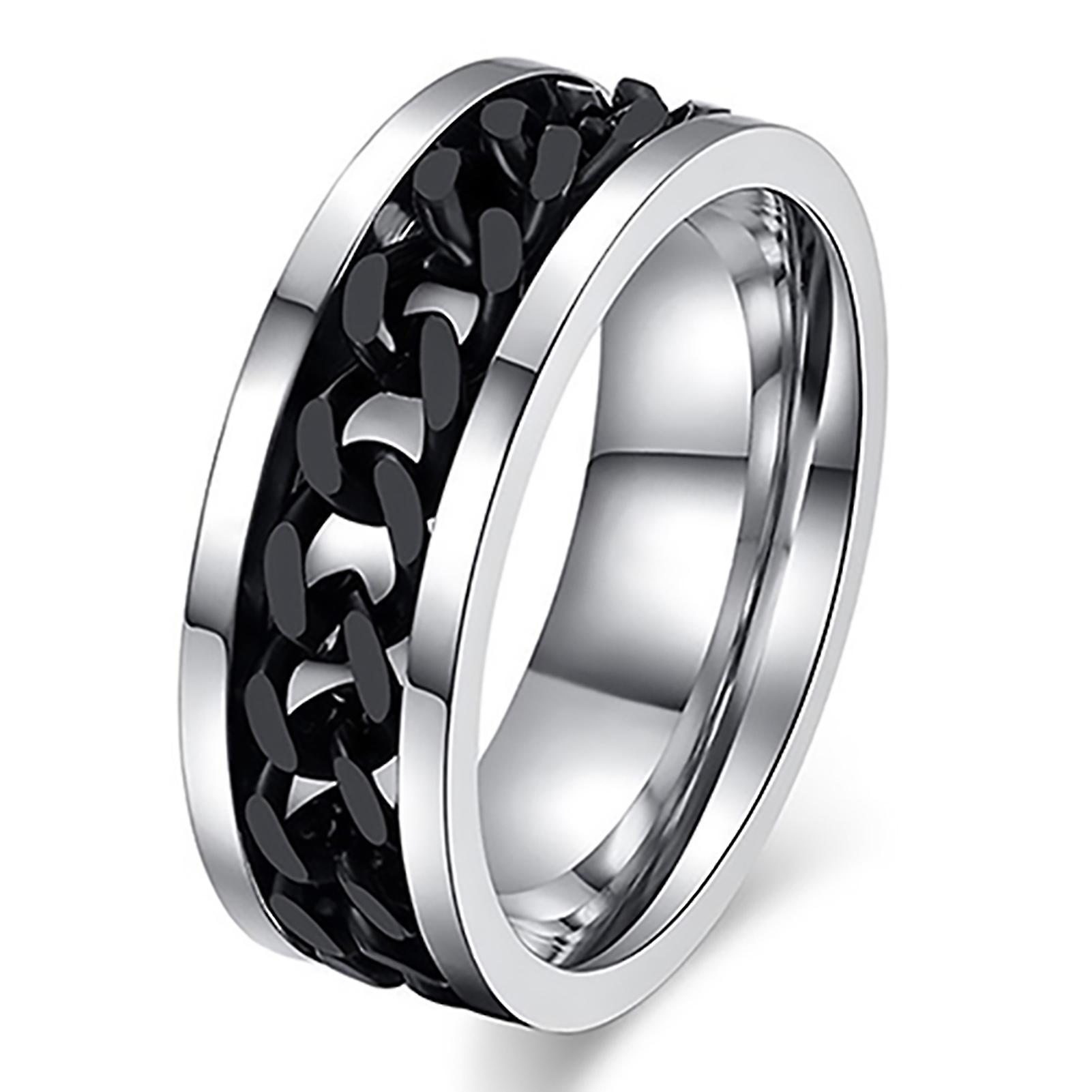 Black 12-Punk Muži Ženy Unisex Stainless Steel
