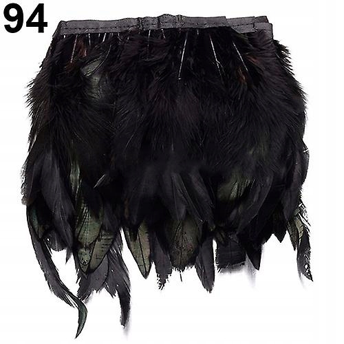 Czarny-1m Nature Hackle Goosey Feather Fringe on