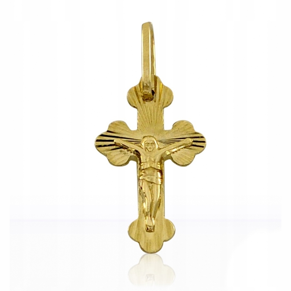 Jemný kríž s Ježišom Diamond Gold 585
