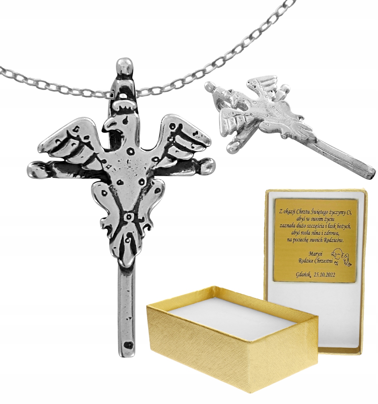 Jemný kríž s Eagle Silver 925 Eagle Chain