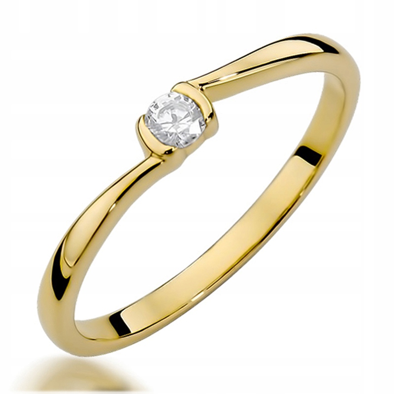 Jemný zlatý diamantový krúžok s 0,09Ct 585