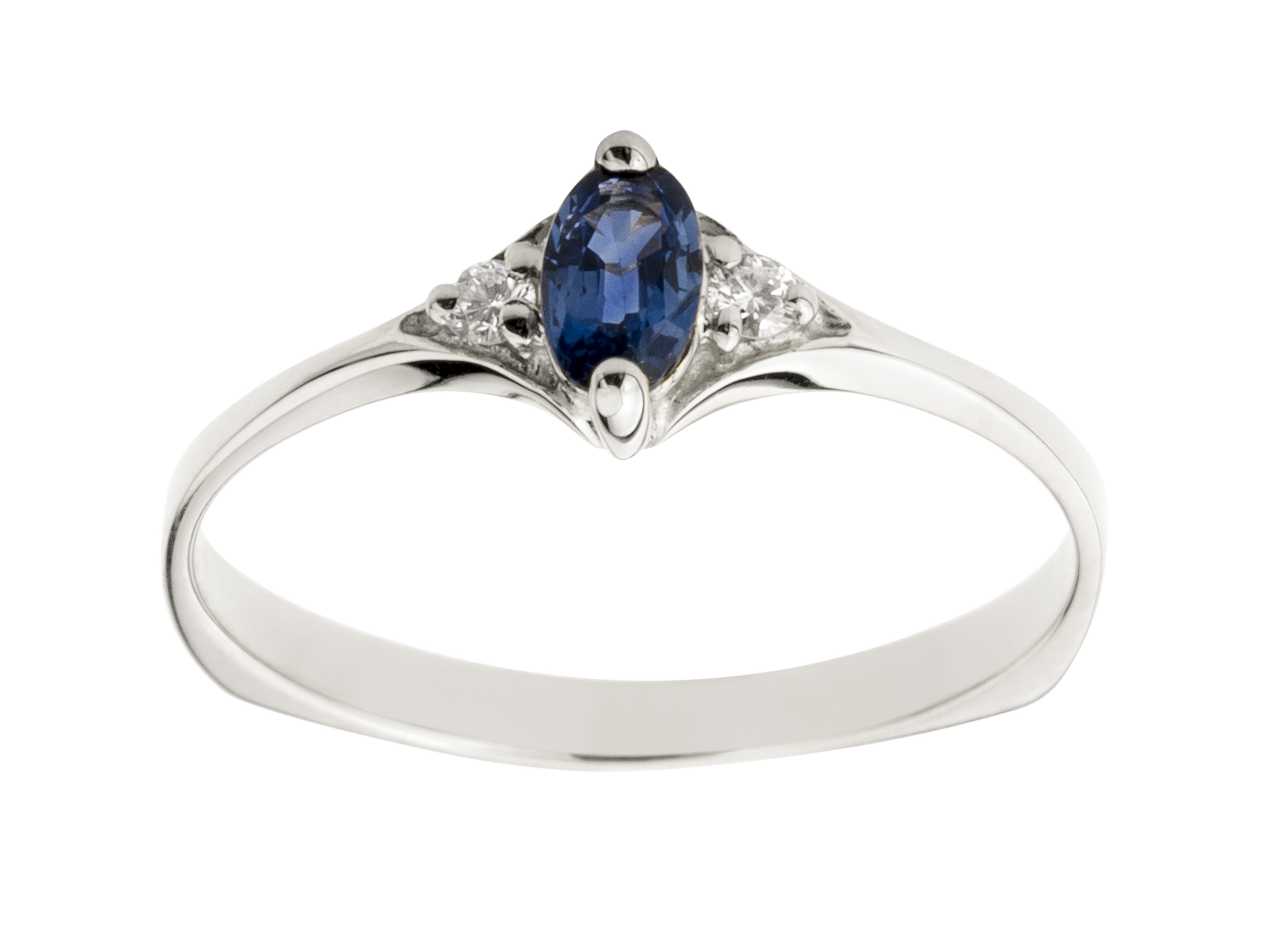 DIAMANTOVÉ BIELE ZLATO so SAPPHIRE a 2 BRILLIANTY