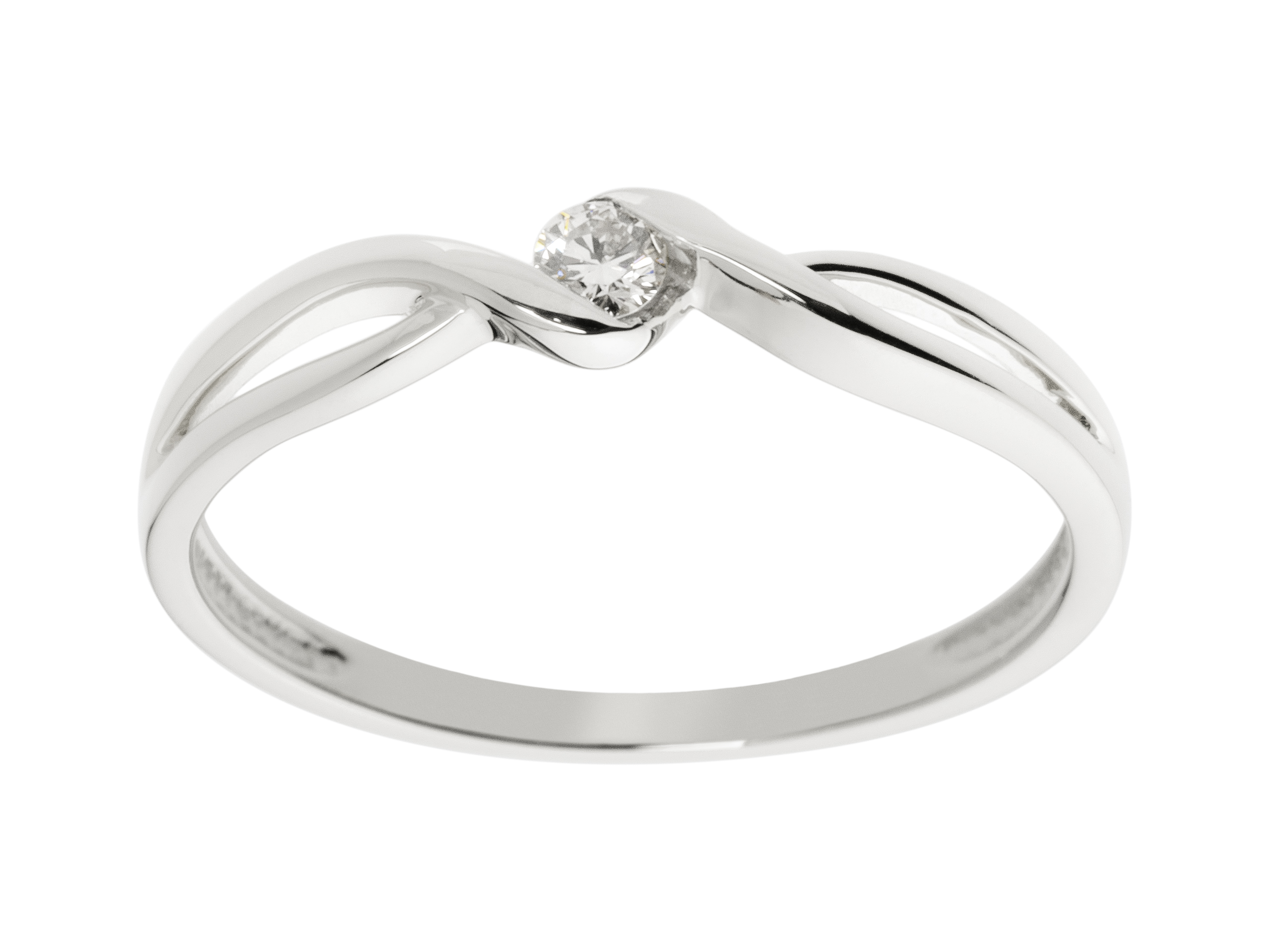 DIAMANTOVÝ KRÚŽOK BIELY ZLATÝ BRYLANT 0,06ct