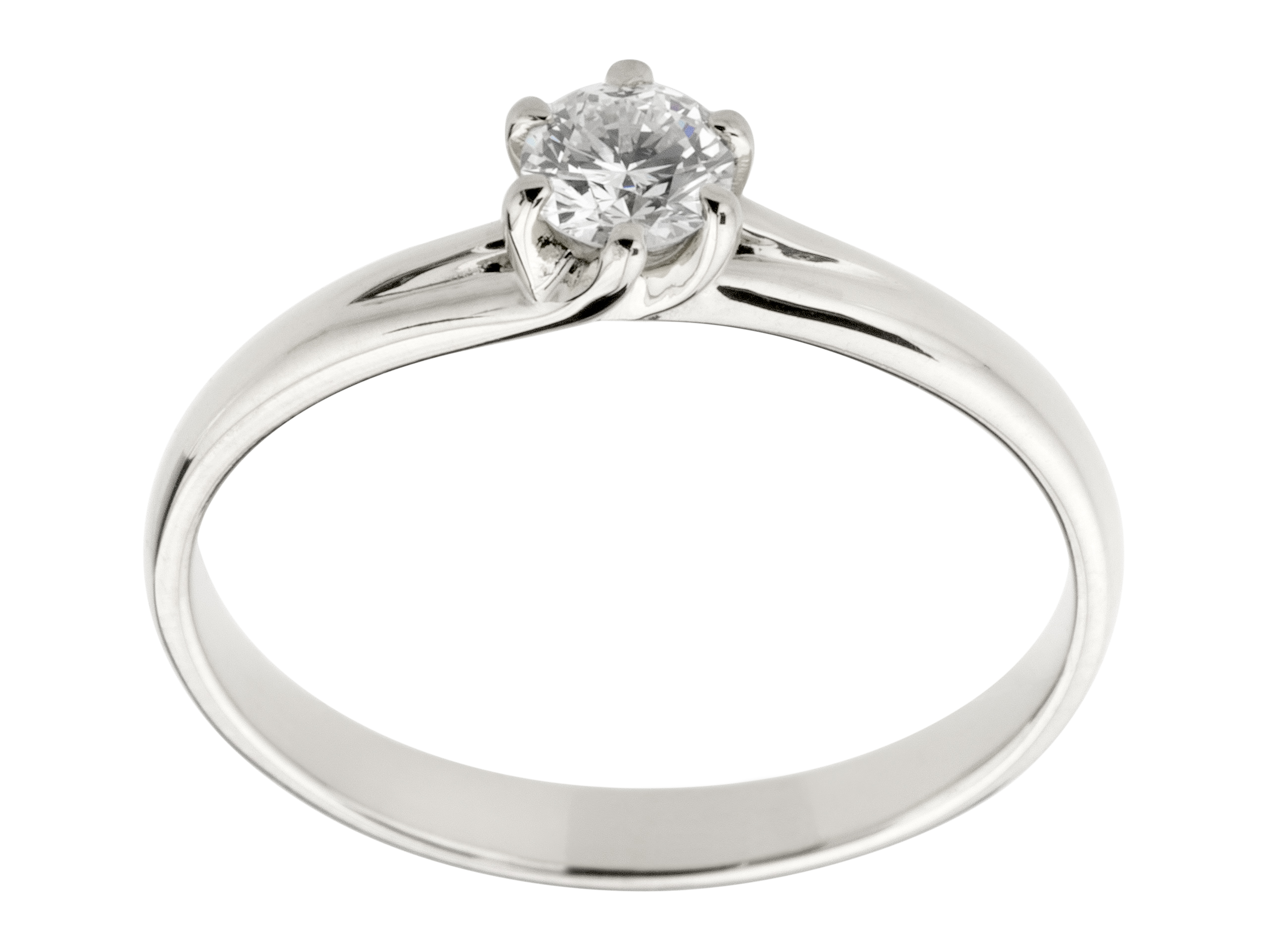 DIAMANTI BIELY ZLATÝ PRSTEN BRYLANT 0,23ct