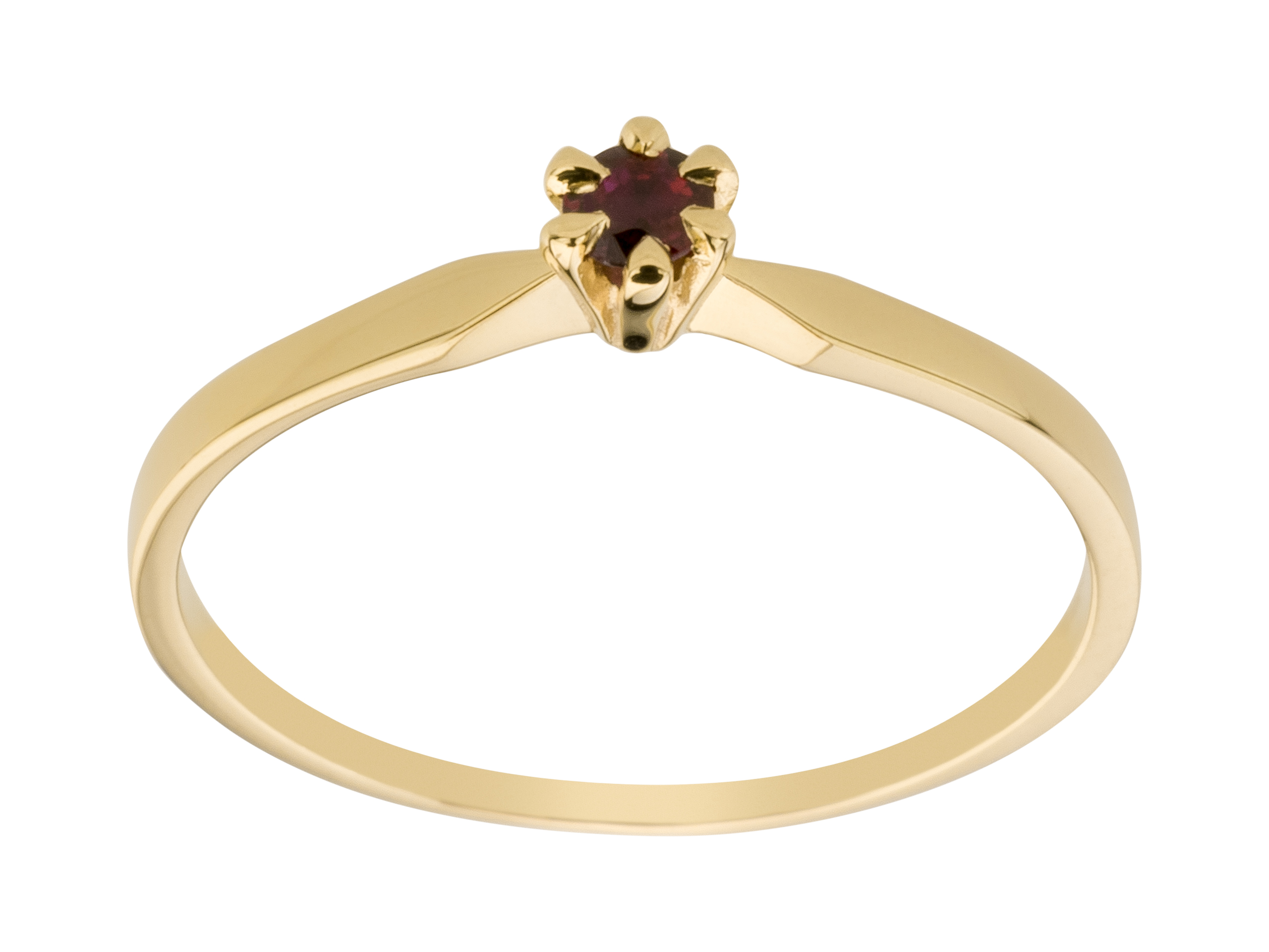 585 ŽLTÝ ZLATÝ PRSTEN DIAMANTOVÝ S RUBY