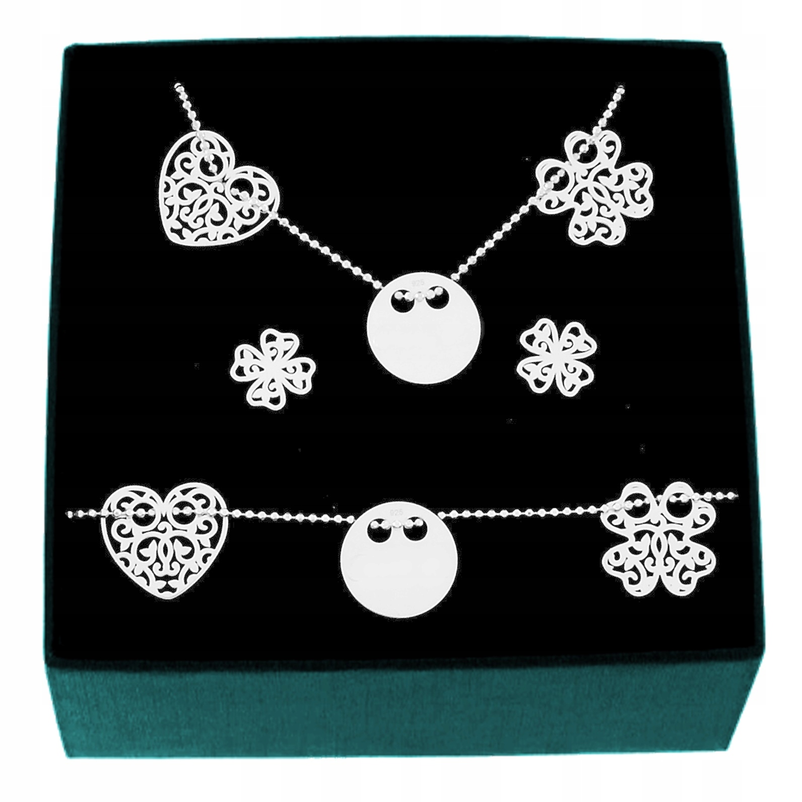 Diamantová sada troch príveskov Silver 925