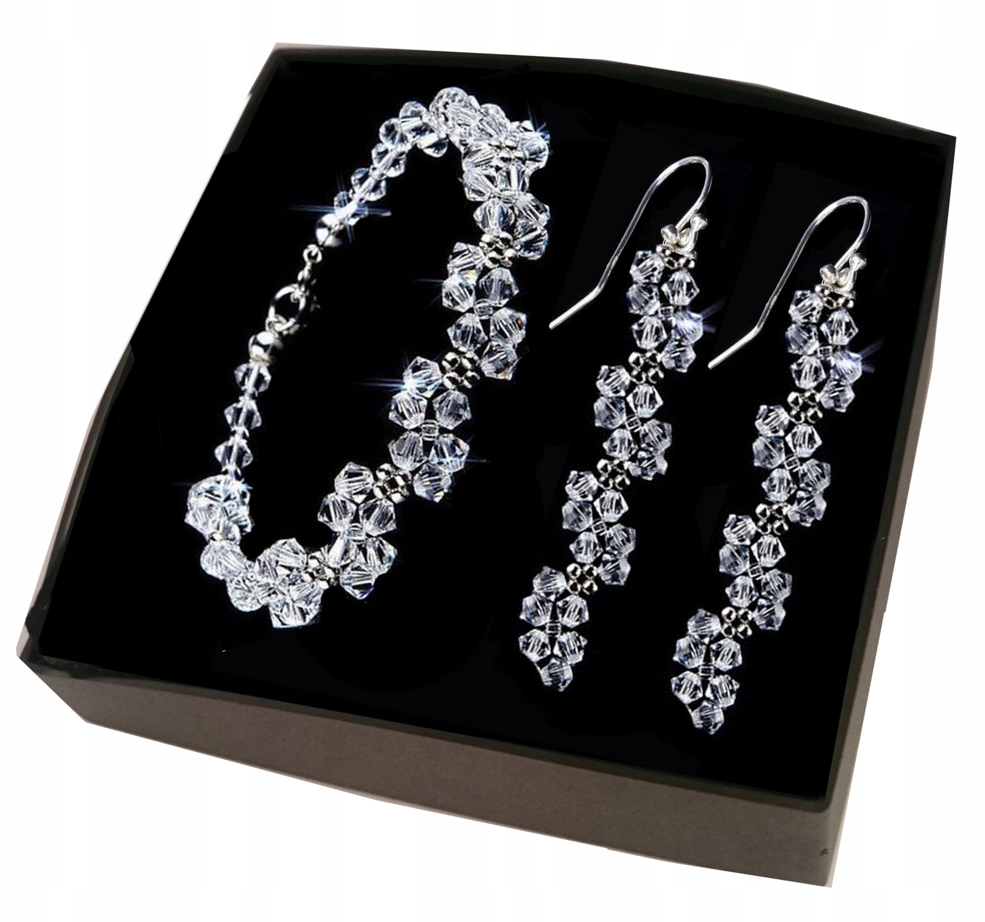 DLHÉ náušnice SADA s kryštálmi SWAROVSKI