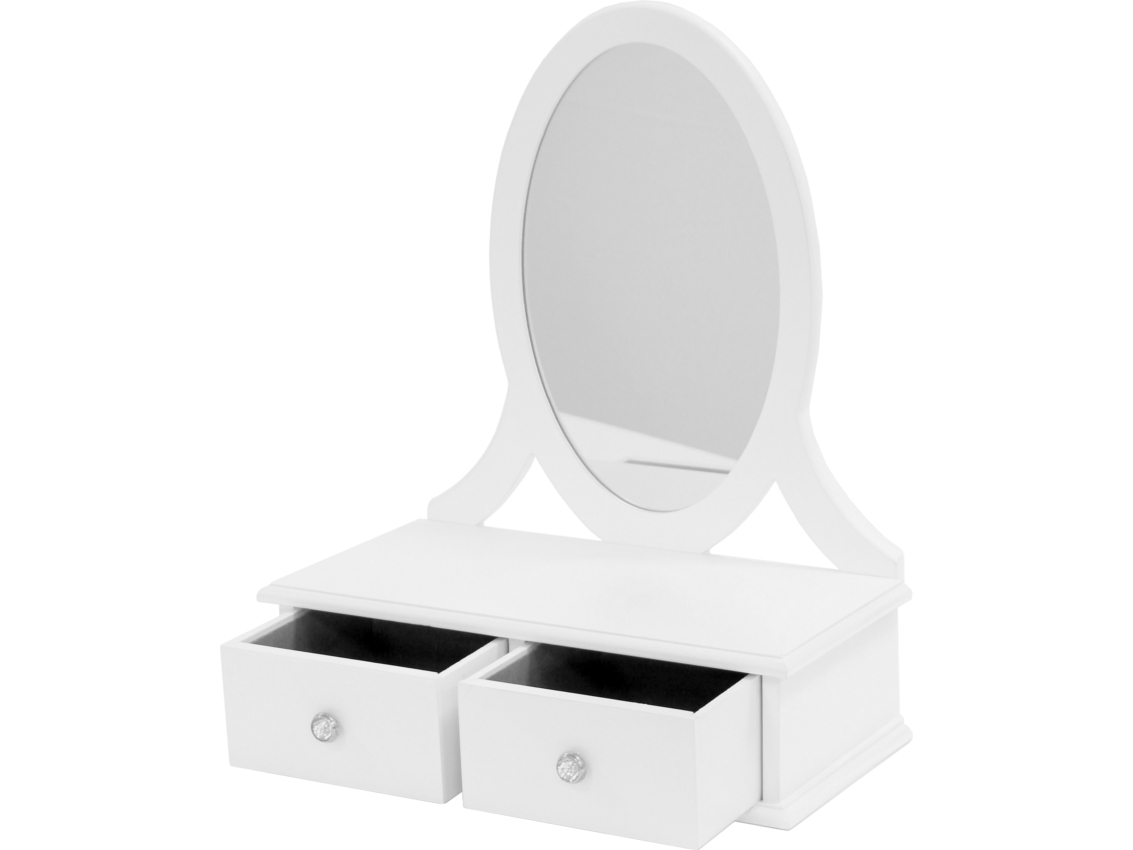 VEĽKÁ BIELA Toaletný stolík MIRROR šperkovnica