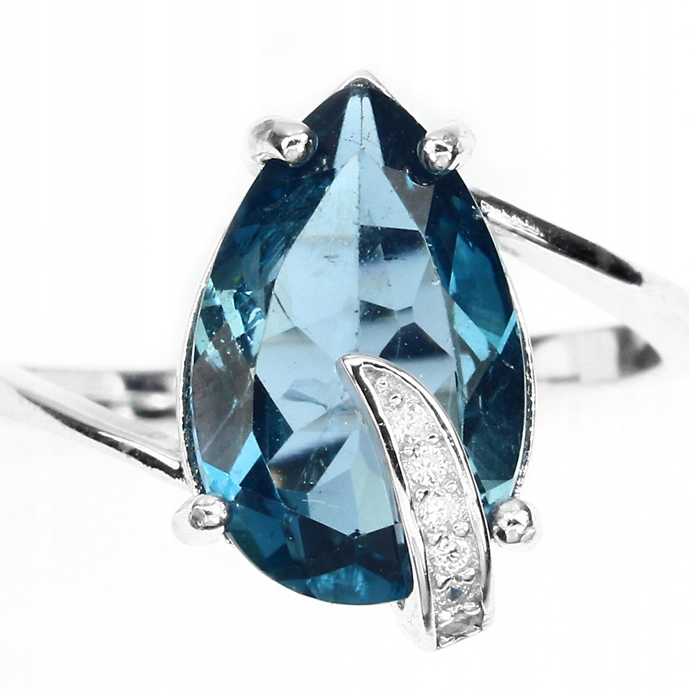 VEĽKÝ KROUŽOK prsteň, prírodný striebro TOPAZ 925