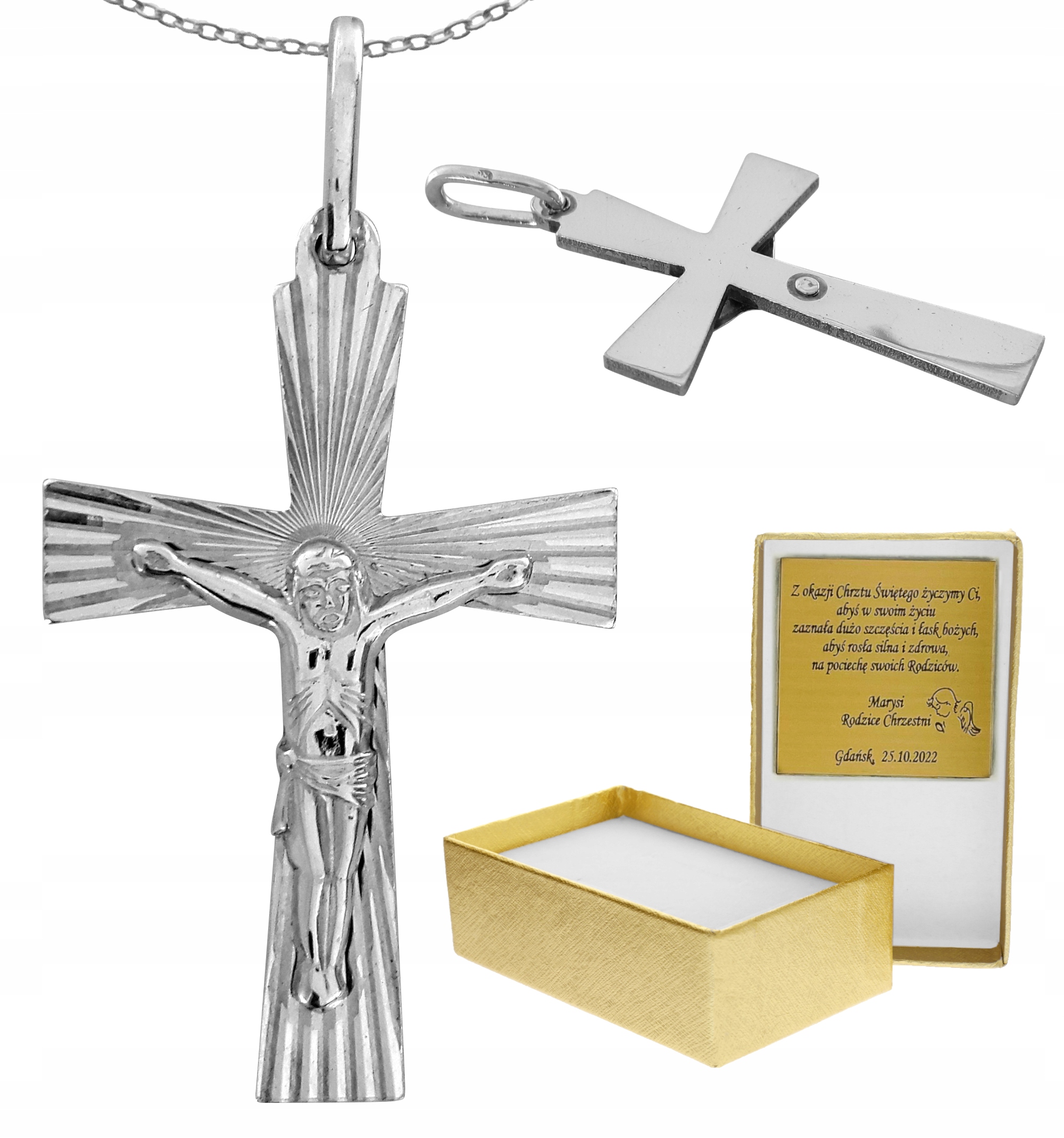 Veľký kríž s Ježišom Diamond Pr 925 gravírovanie