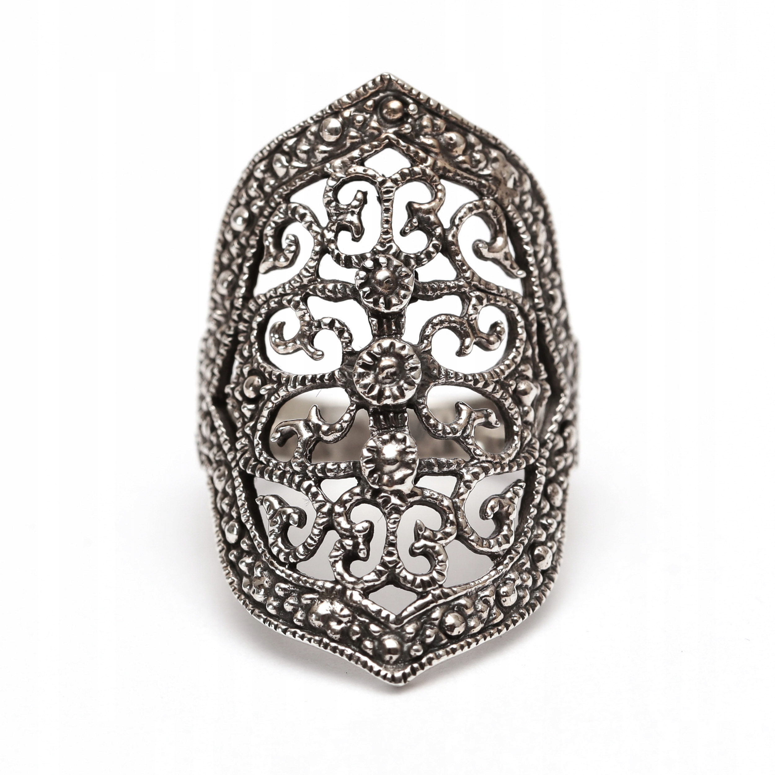 VEĽKÝ ORIENTÁLNY ORNAMENTNÝ KRÚŽOK 21 STERLING SILVER