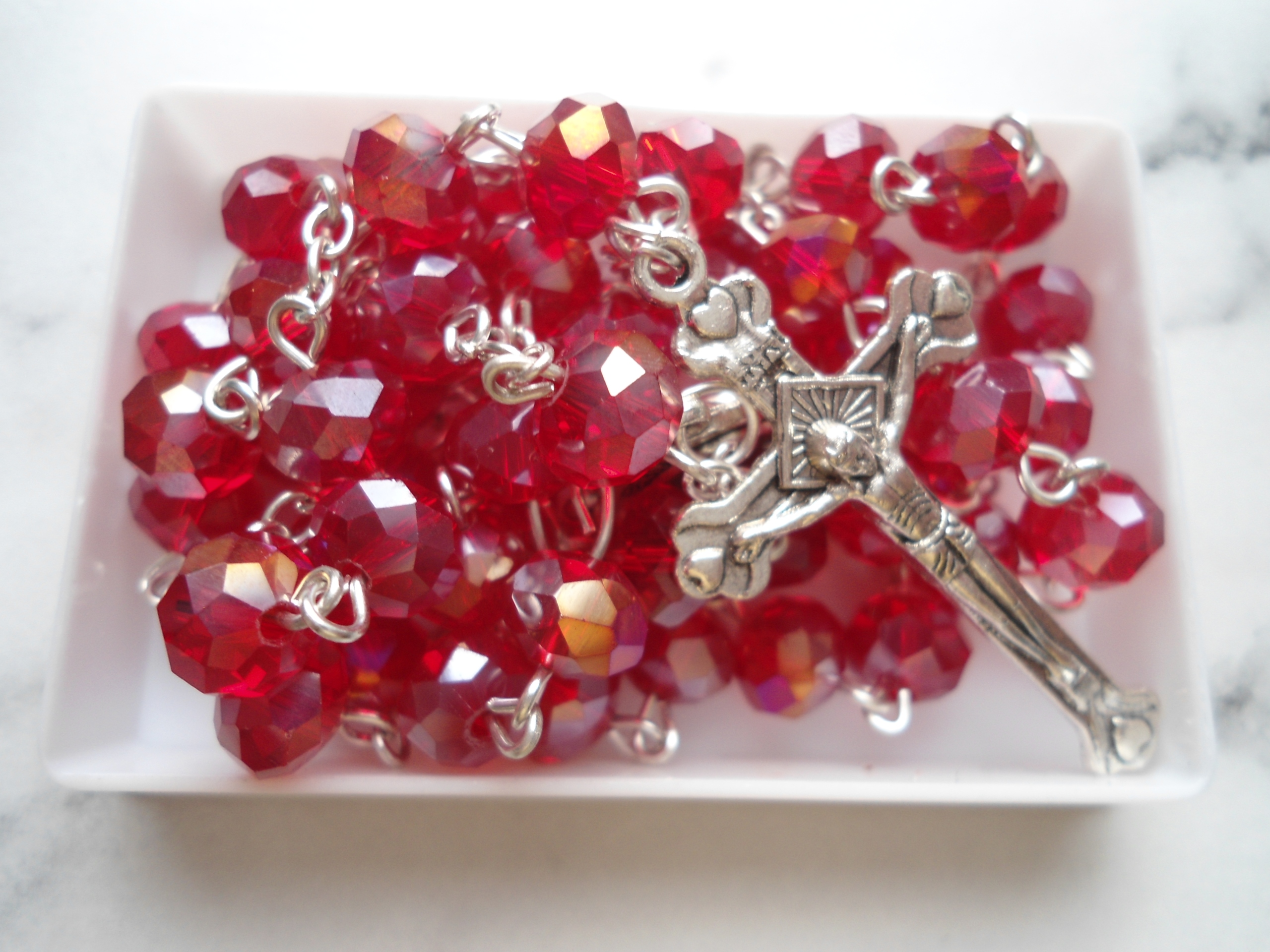 Veľký ruženec z Jeruzalema Crystal 53 cm