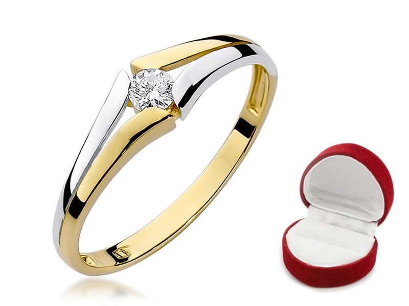 2-FAREBNÝ KRÚŽOK s BRILLIANT 0,08 ct. 585
