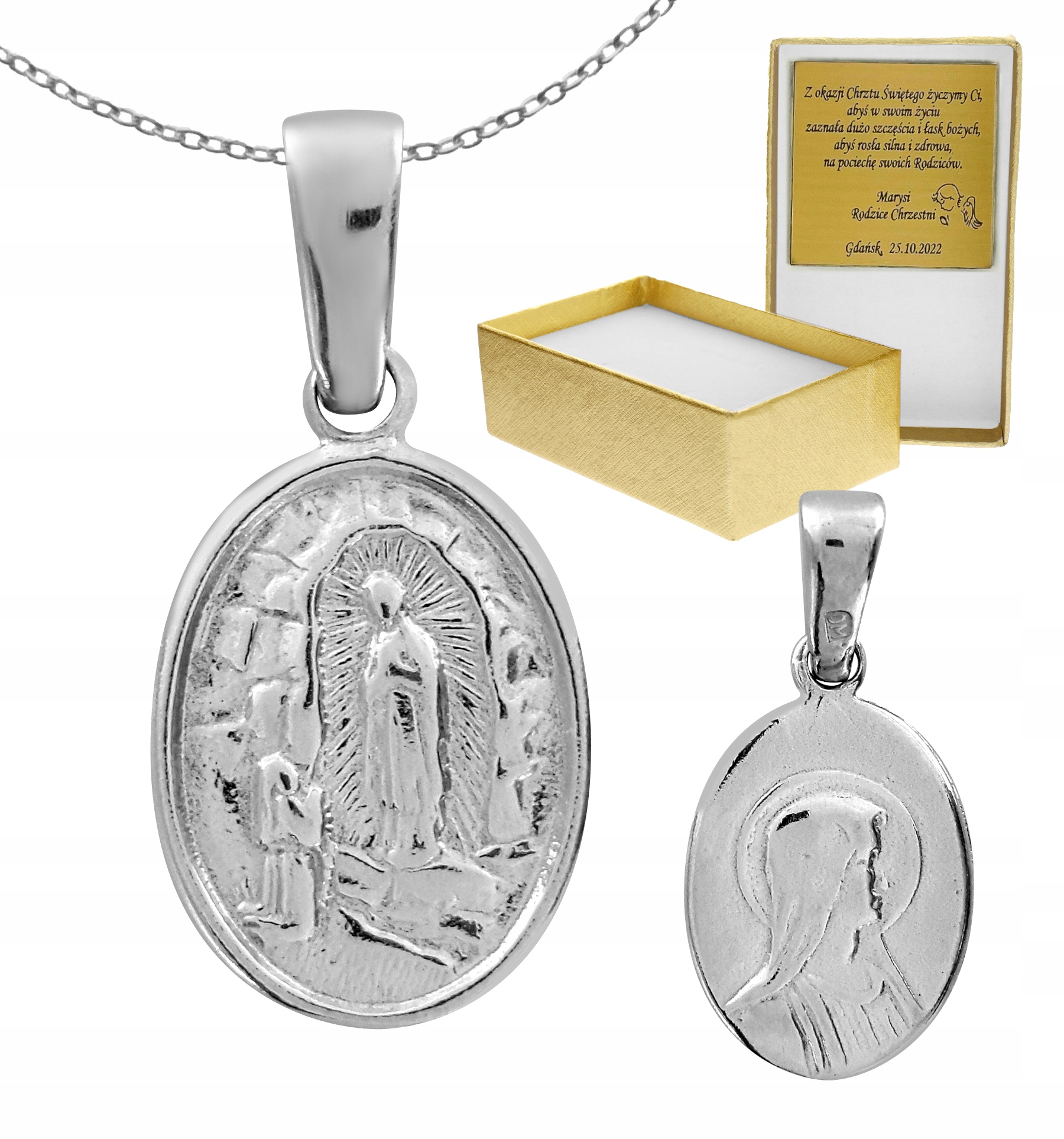 Dvojitá medaila Panna Mária z Fatima Silver 925