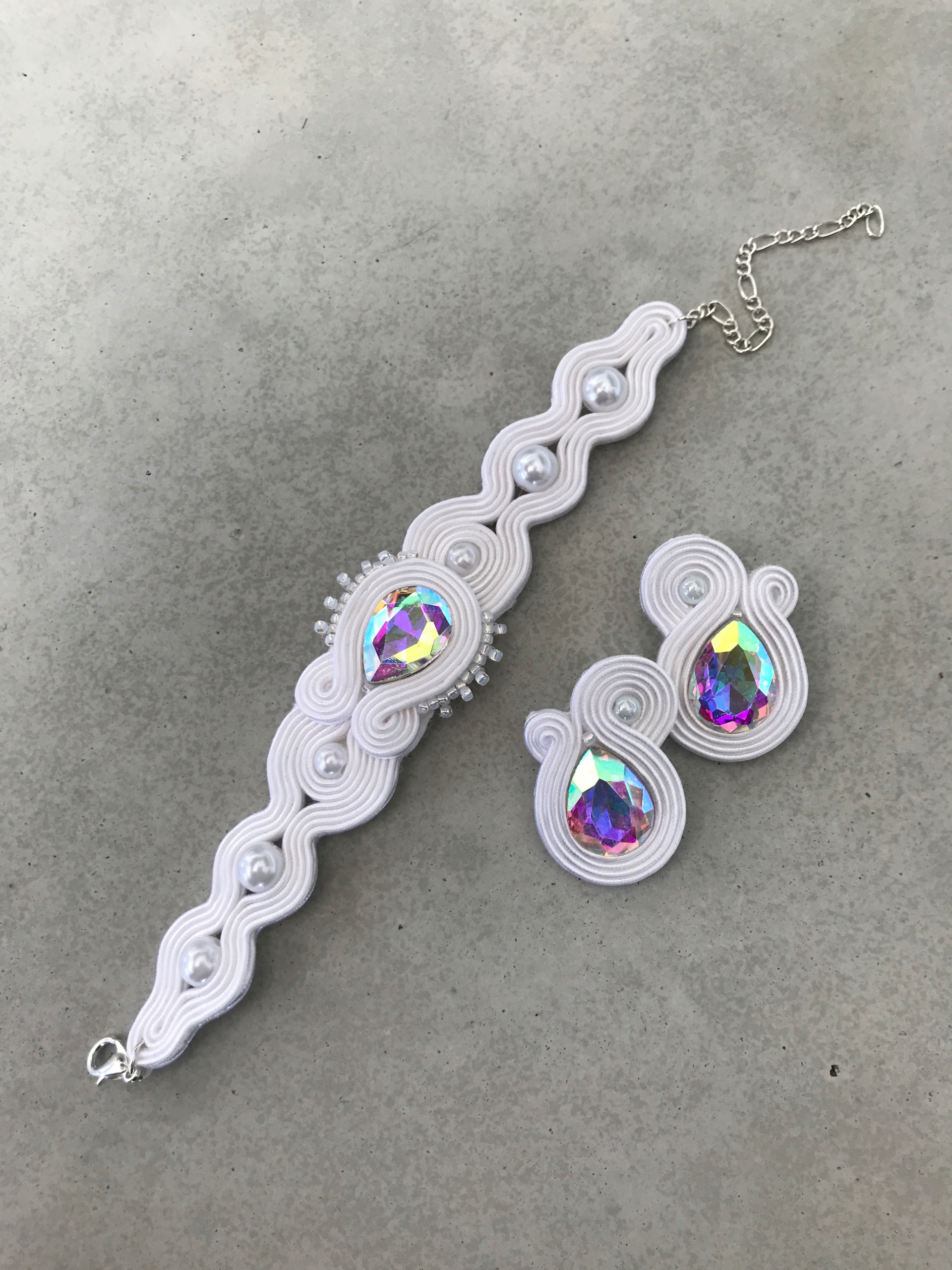 Jemné svadobné šperky soutache svadobná sada