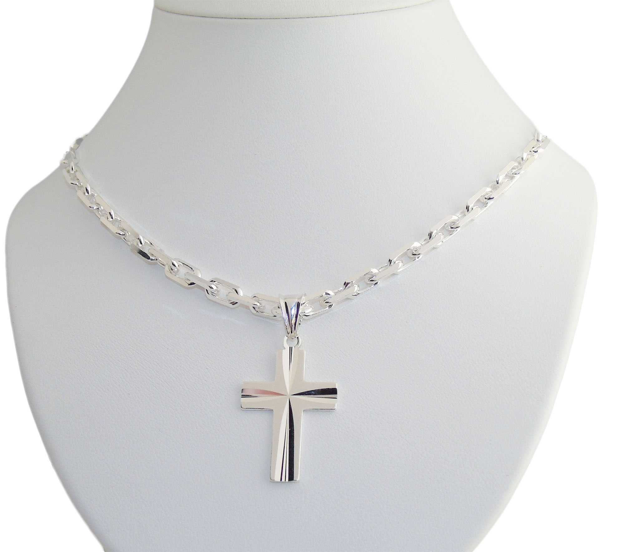 Diamond Silver Ankier reťaz 50 cm + kríž