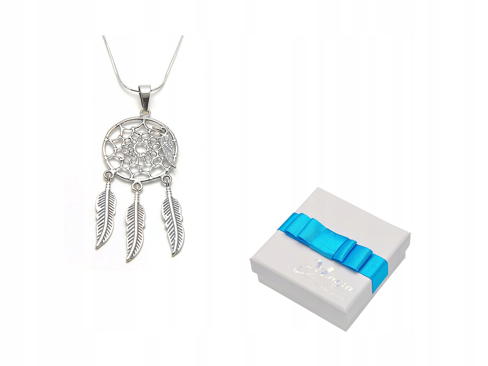 Veľký strieborný náhrdelník 925 Dream Catcher Box Hit