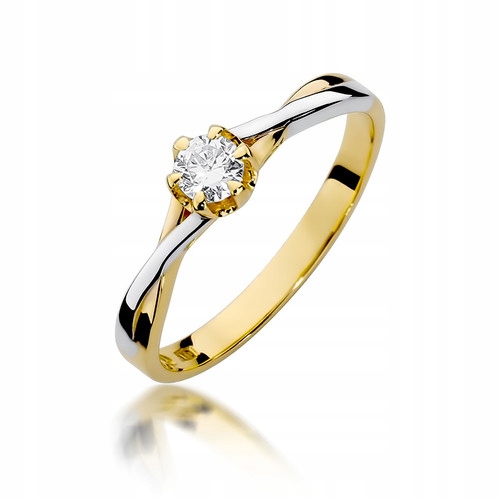 Dvojfarebný zásnubný prsteň-brylant-0.23ct