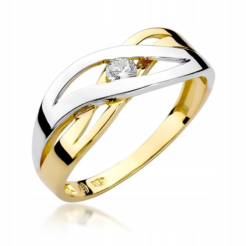 Dvojprelémy diamantový zásnubný prsteň 0.10ct