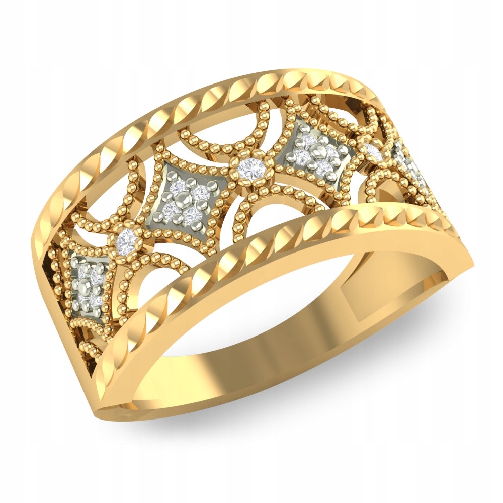 Elegantný otvorený prsteň vyrobený zo zlata Pr. 585