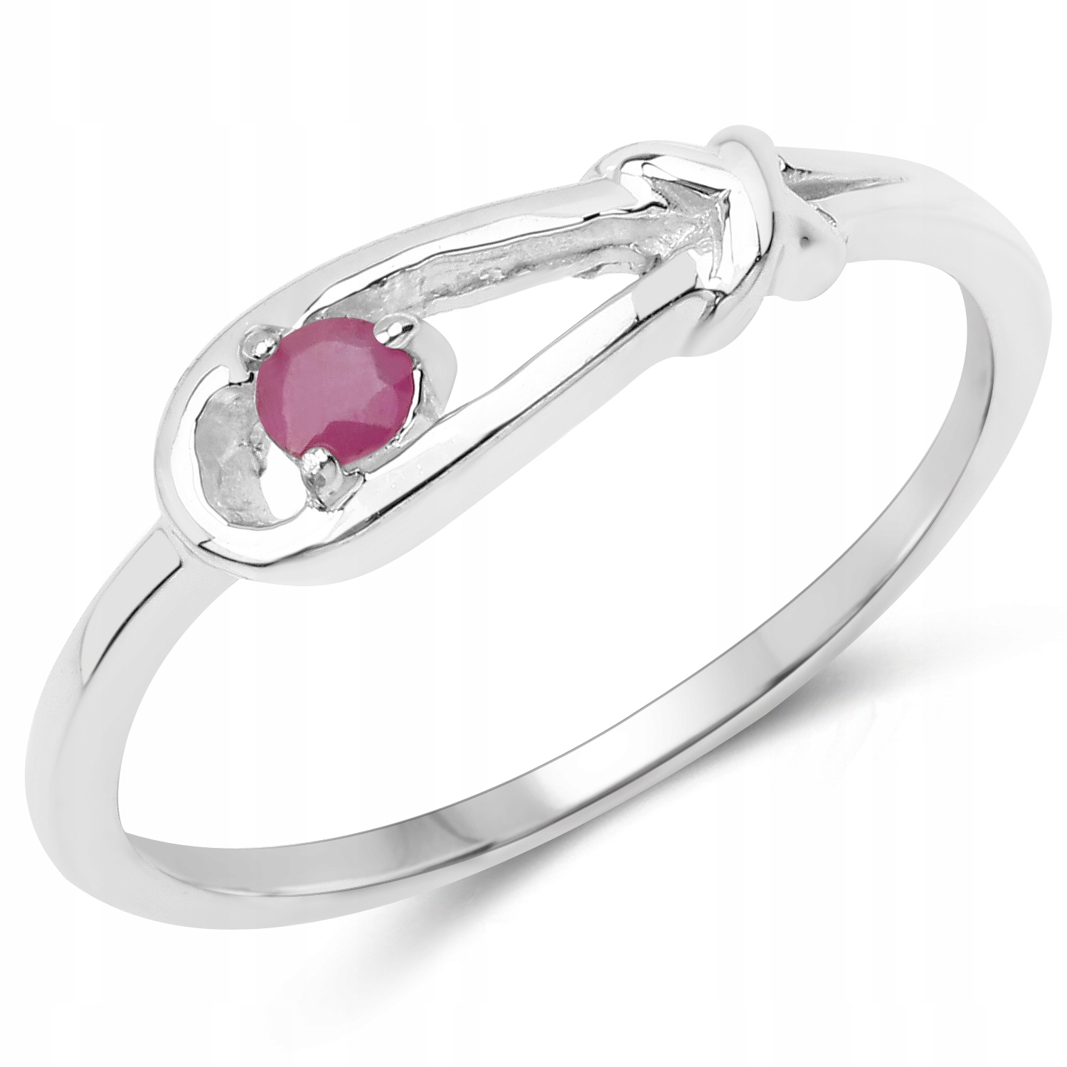 ELEGANTNÝ STRIEBORNÝ PRSTEŇ S PRÍRODNÝM RUBY