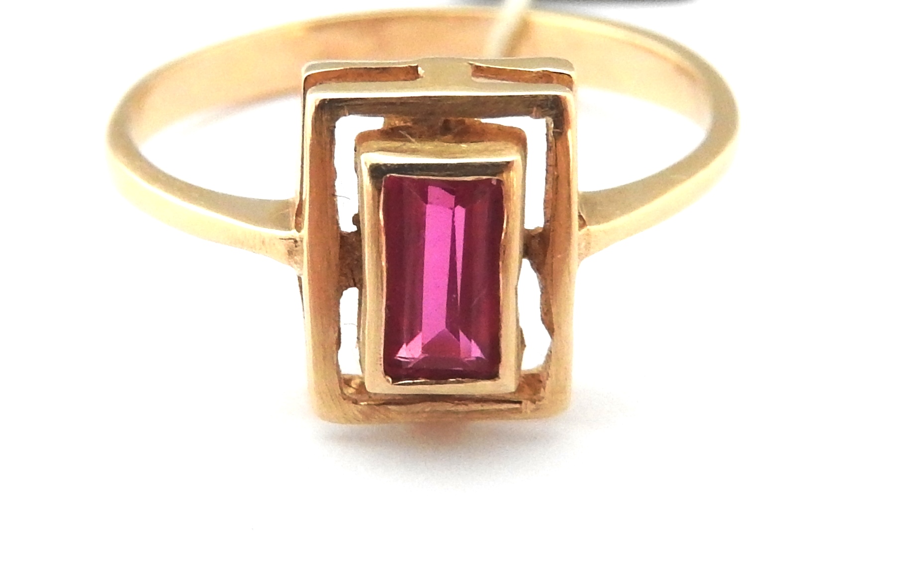 ELEGANTNÝ RUBY ZLATÝ PRSTEŇ 585 14K R. 12