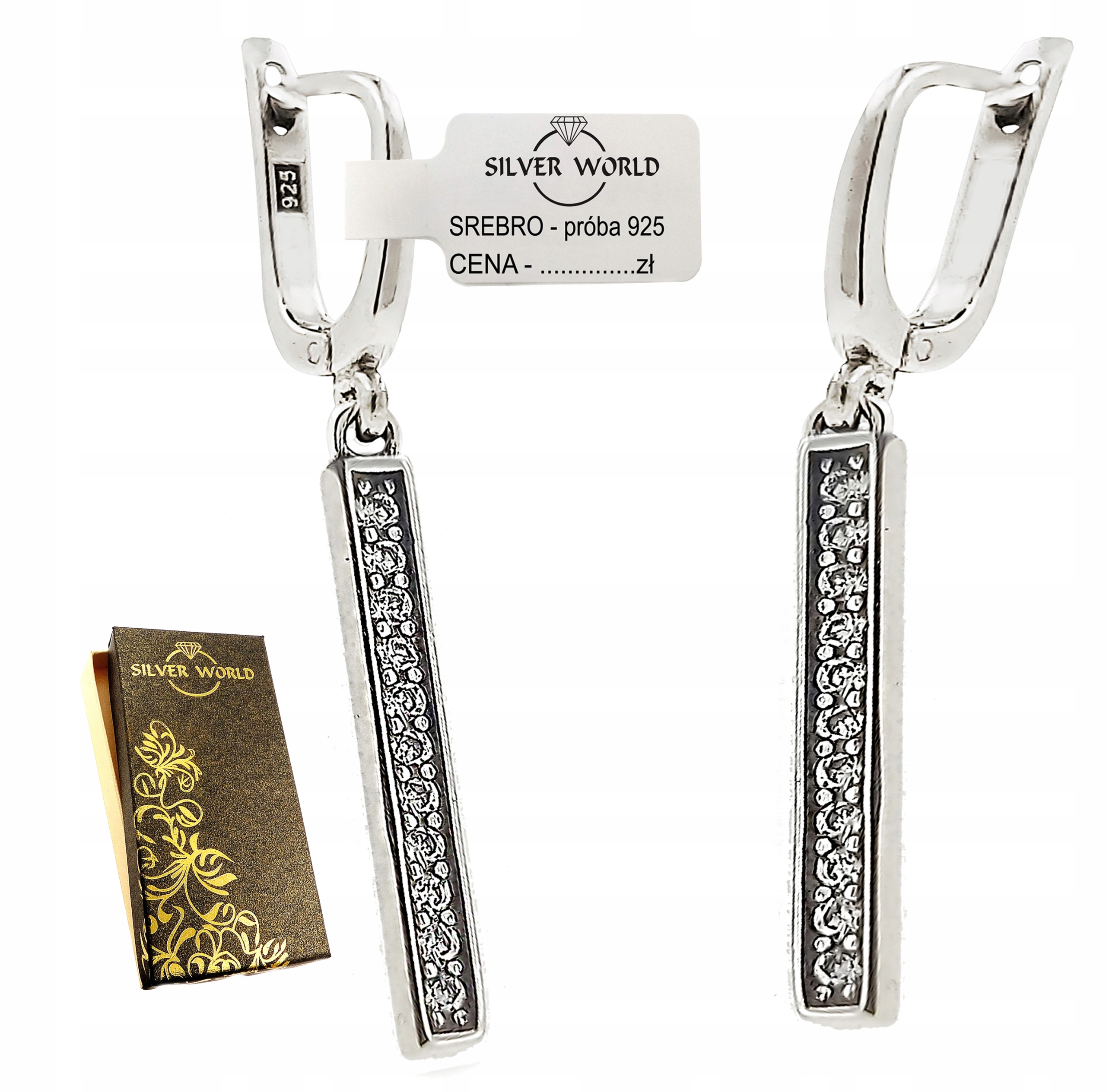 Elegantné strieborné náušnice. Swarovski