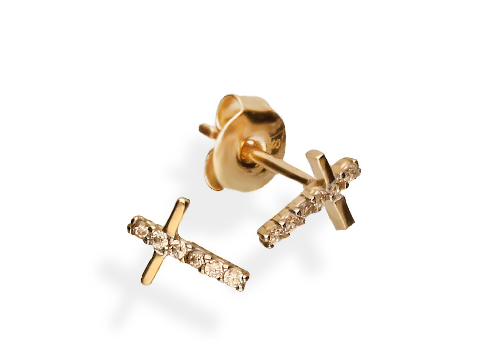 ELEGANTNÉ KRÍŽOVÉ NÁUŠNICE ZLATÉ PR.585 / 14K.