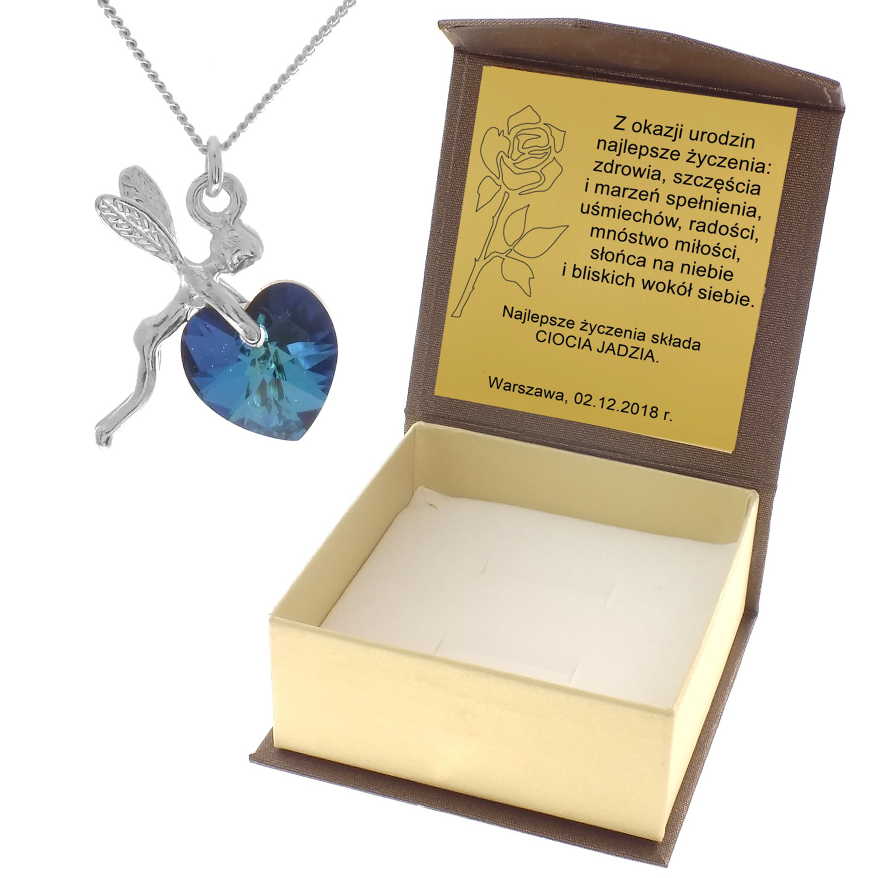 Náhrdelník zo srdca ELF so SWAROVSKI KR. 925 DARČEK