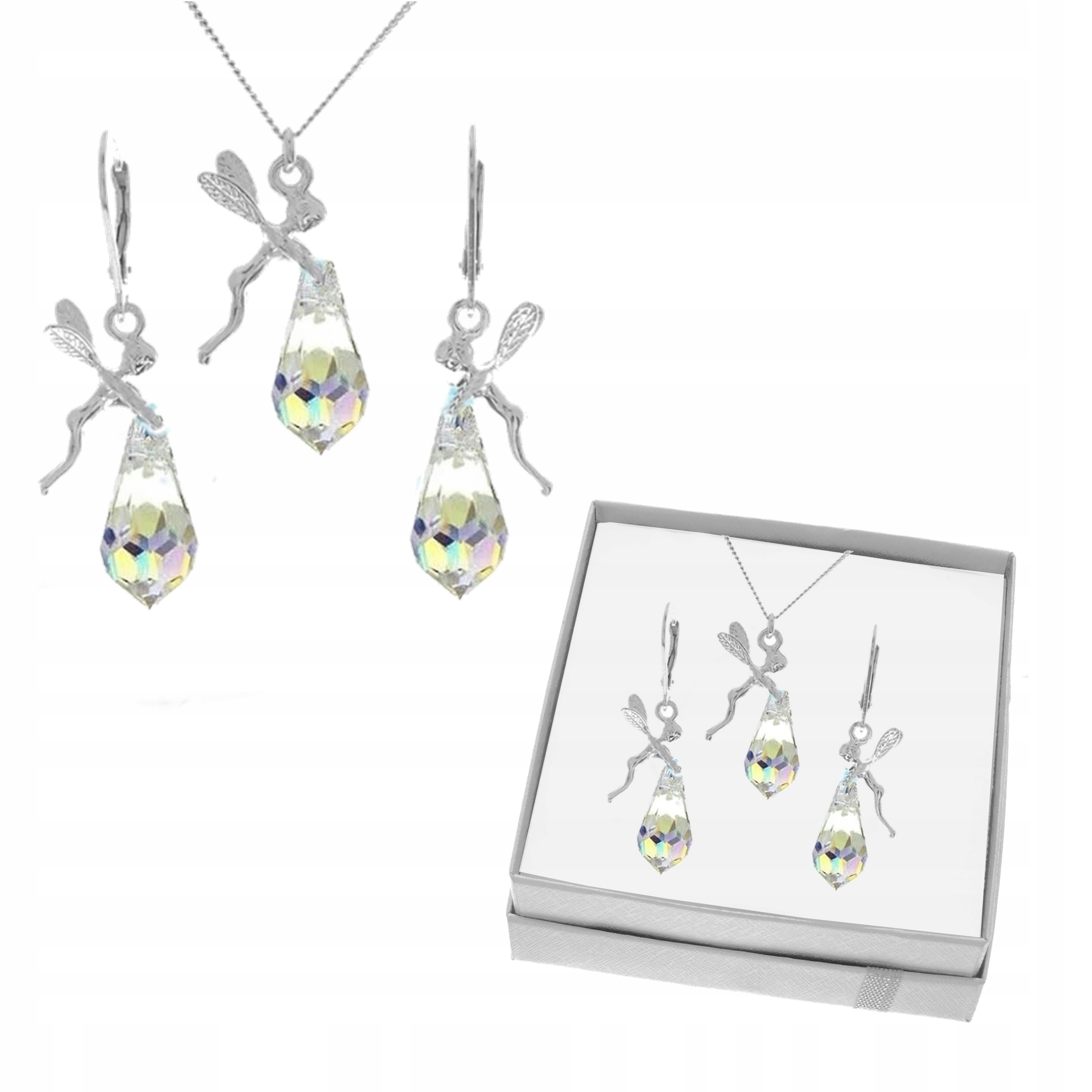 ELVES SET KR SWAROVSKI DROP 15 SILVER 925