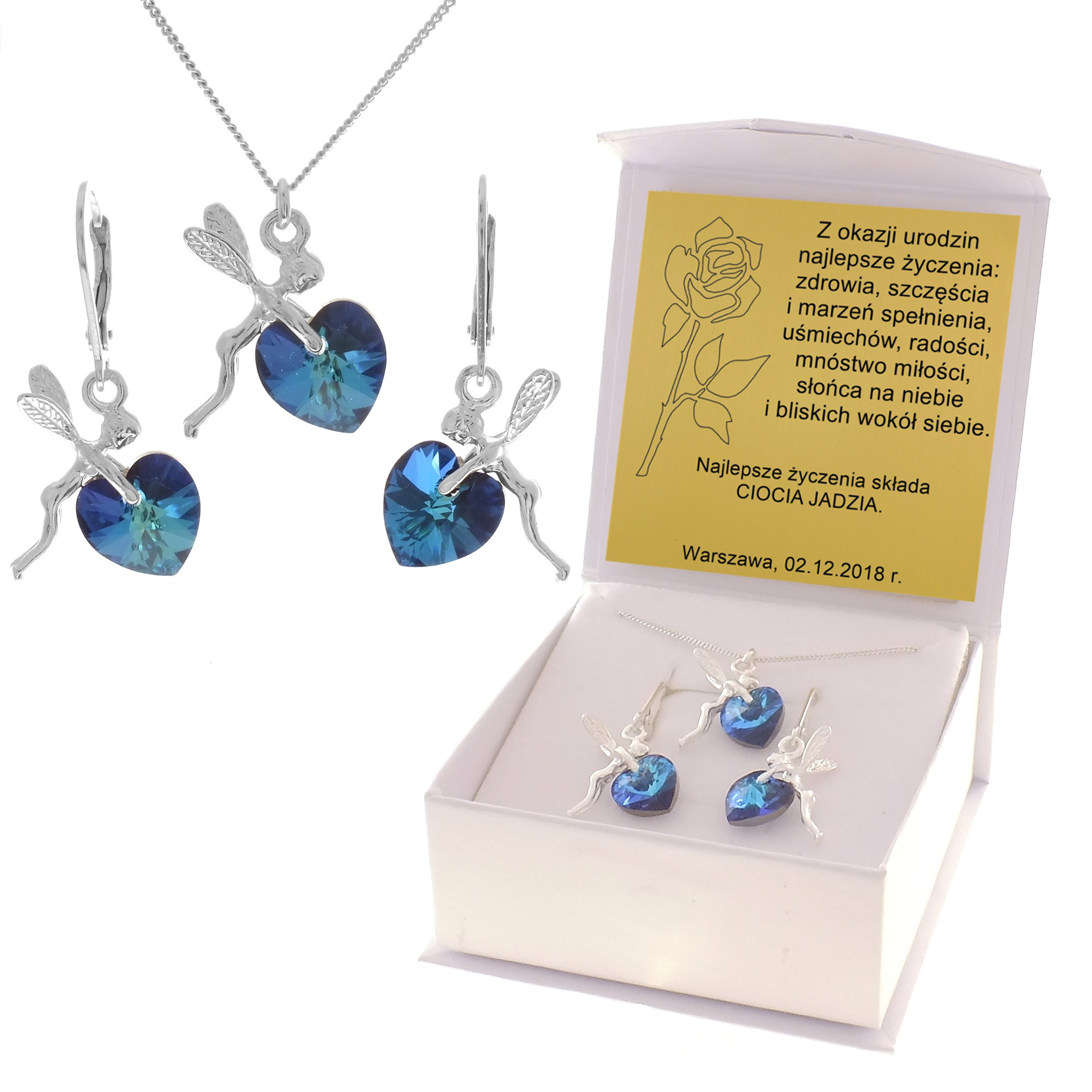 ELFOVÁ SRDCA SADA S SWAROVSKI KR. 925