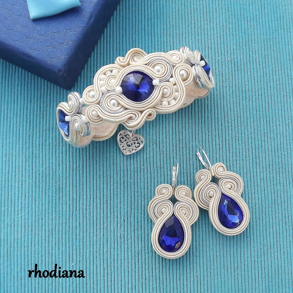 Sada Ecru a Szafir, svadba soutache