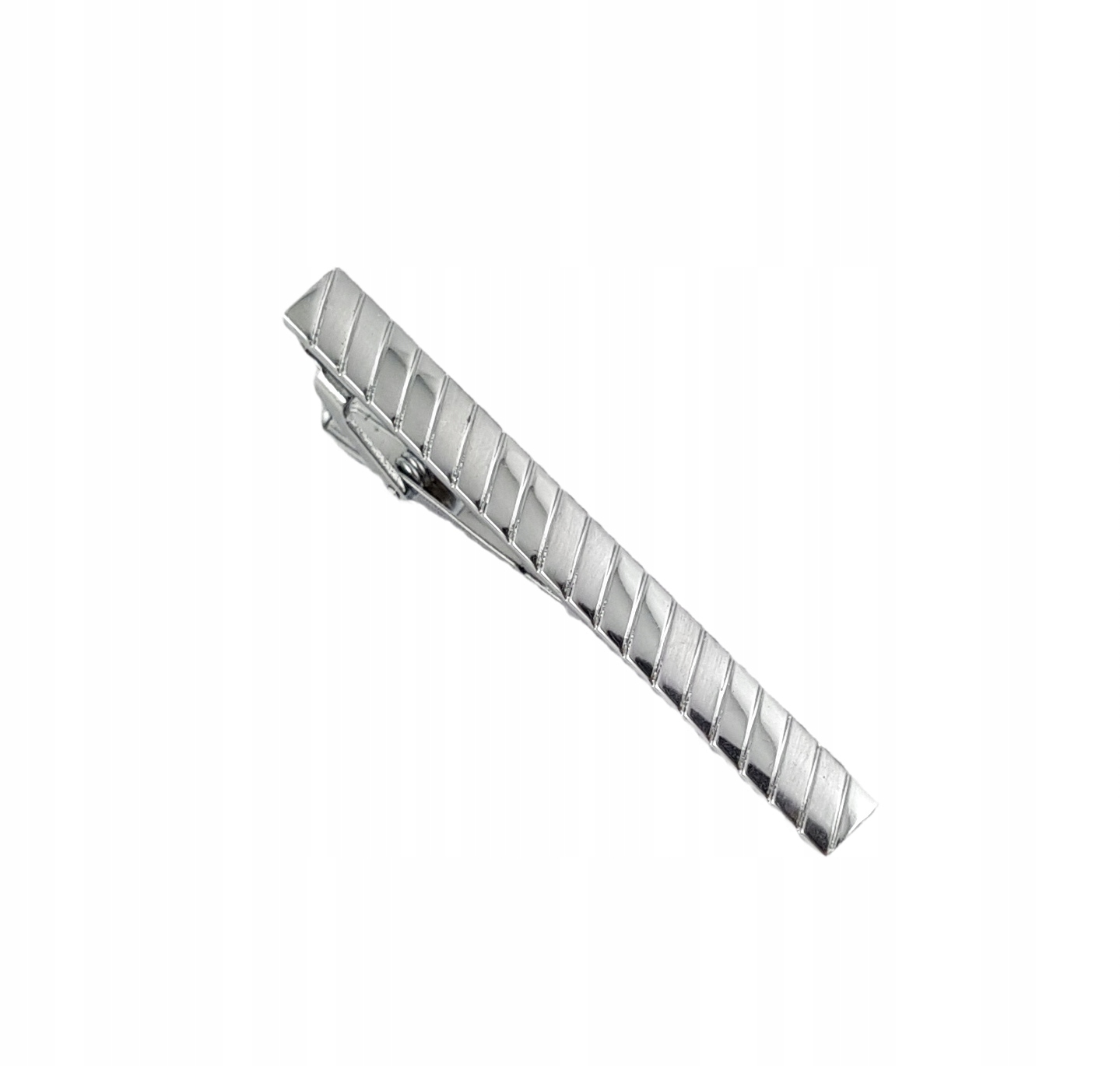Elegantný klip Striebornej kravaty 5,5 cm