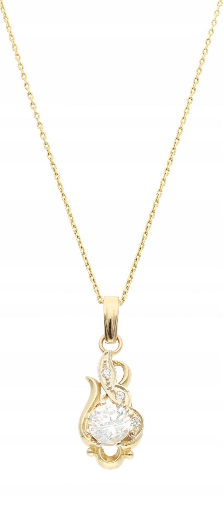 Elegantné zlaté prívesok s zirkónmi 585 14K