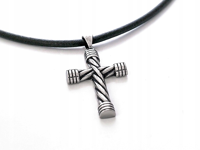 Elegantný kríž + kožené 4 mm popruhy! Kvalita!