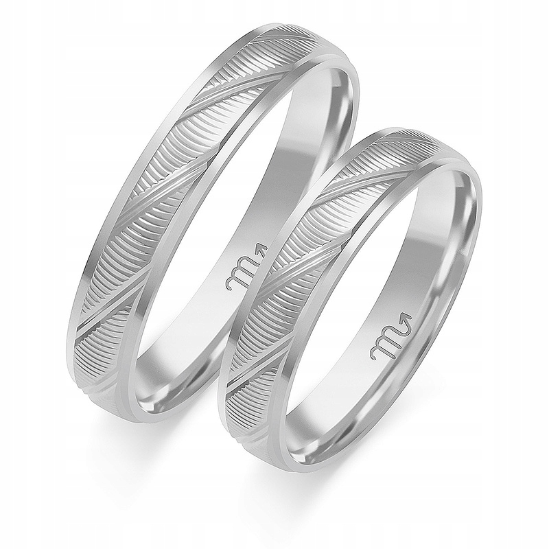Elegantné svadobné obrúčky OE-302 4mm zdobené 585