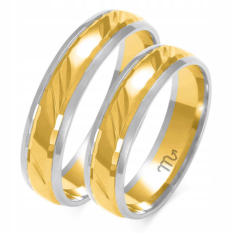 Elegantné svadobné obrúčky 4mm dvojfarebné 585