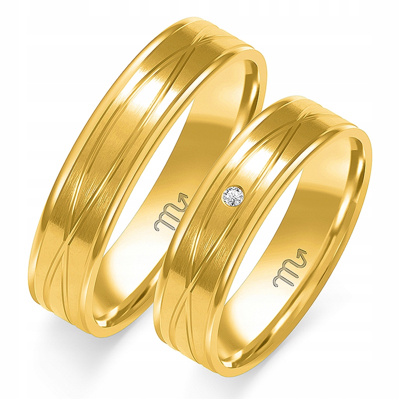 Elegantné zlaté prstene O-300 5 mm Diamond 585