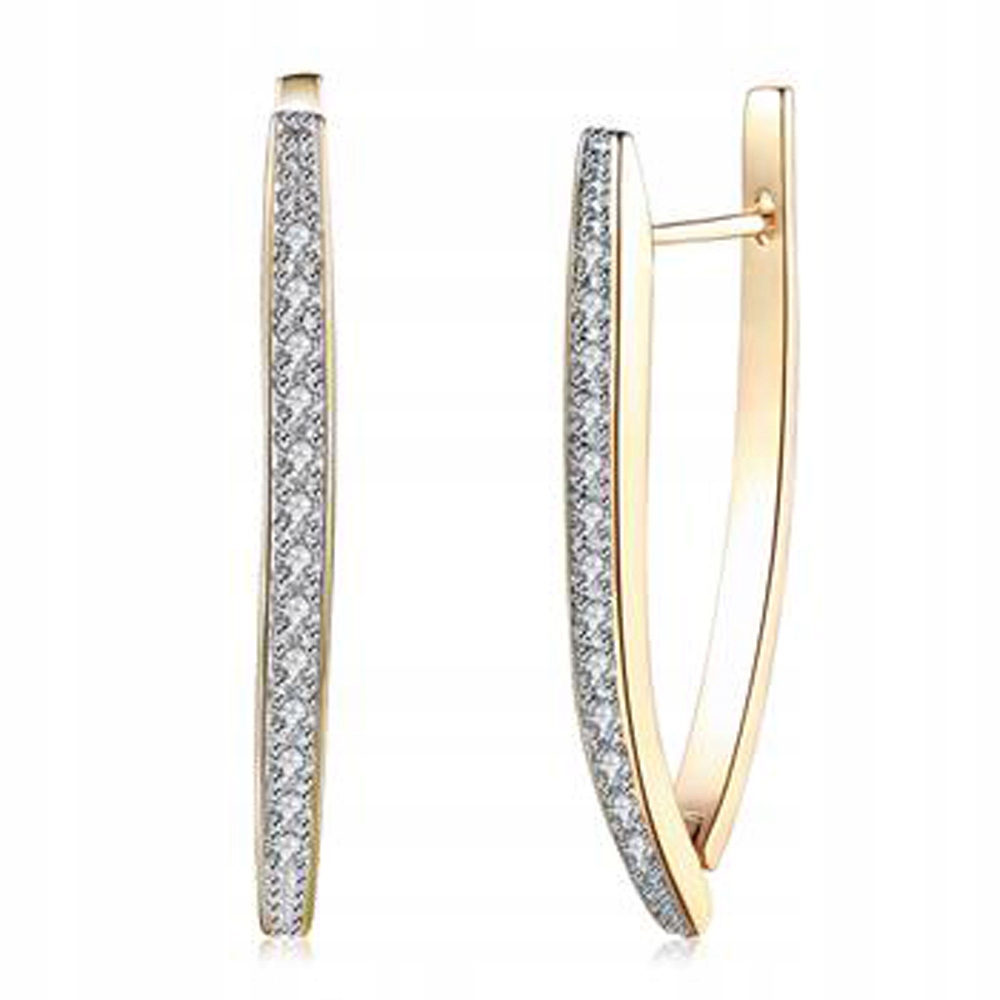 Elegantné, jemné zlaté náušnice 14k kamienky