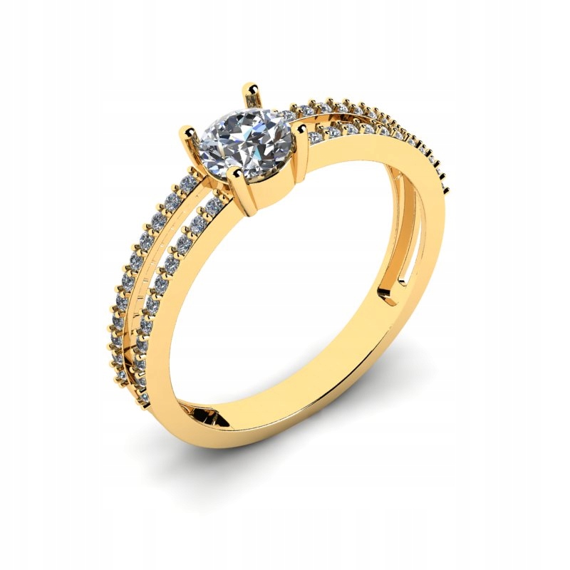 FANTASTICKÝ ZLATÝ PRSTEN S BRILIANTMI 0,72ct