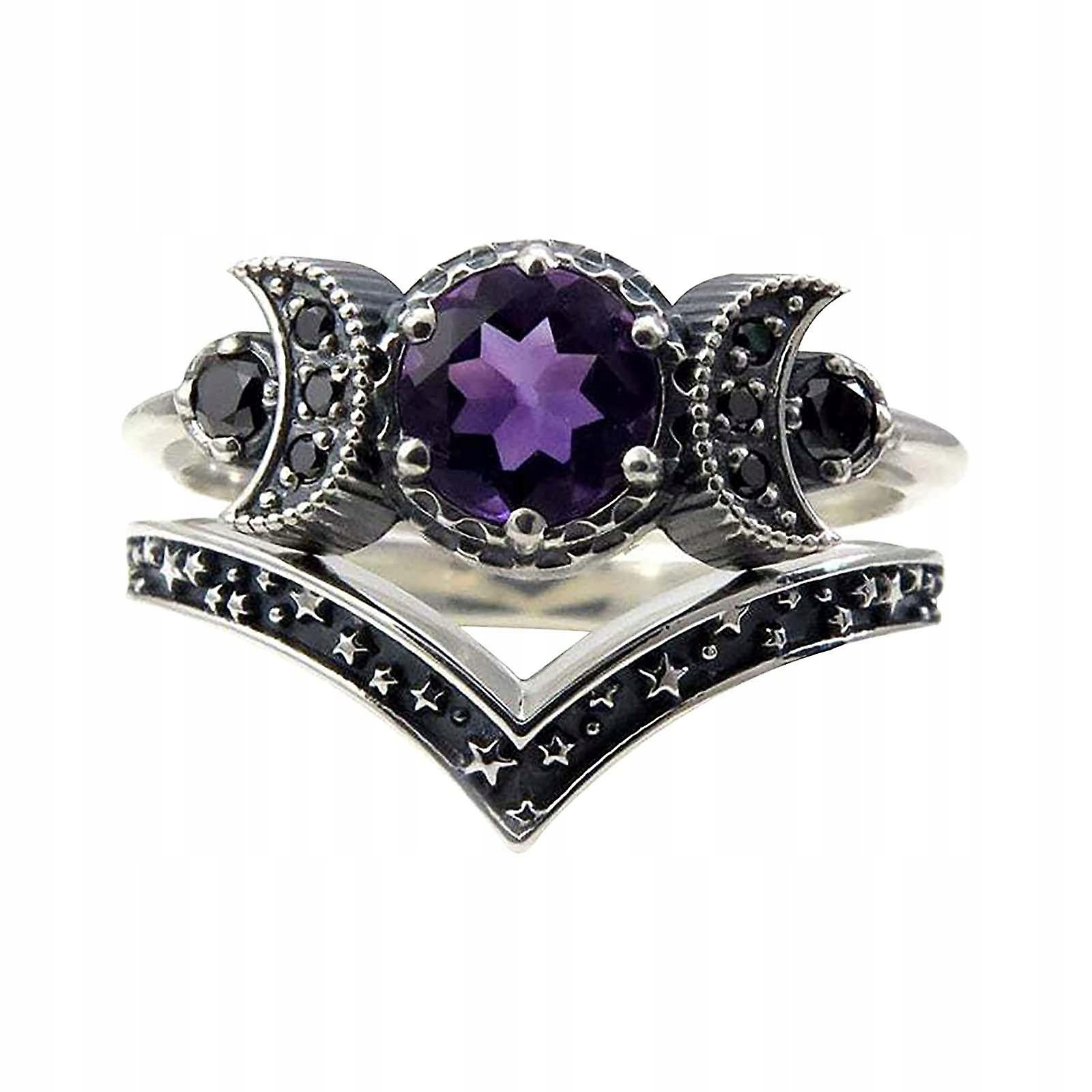 Fialovo-červená ametyst prsteň Ring Ring Moon Gifts