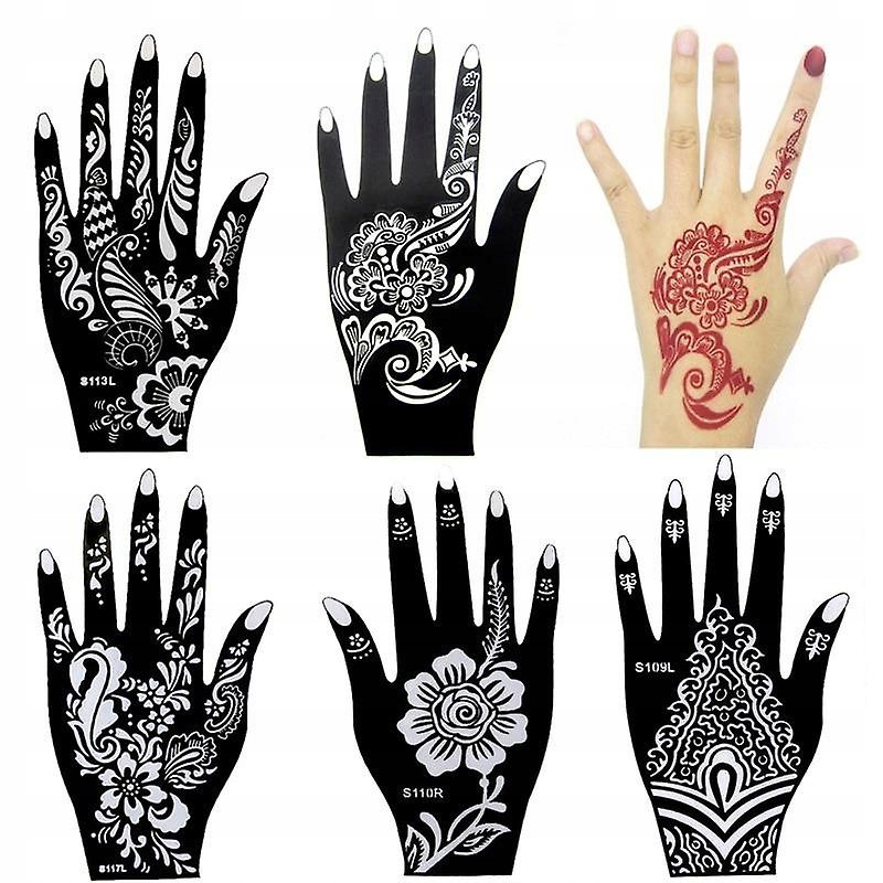 Tetovačky - Kvetinové trblietky airbrush mehndi indická henna tetovanie