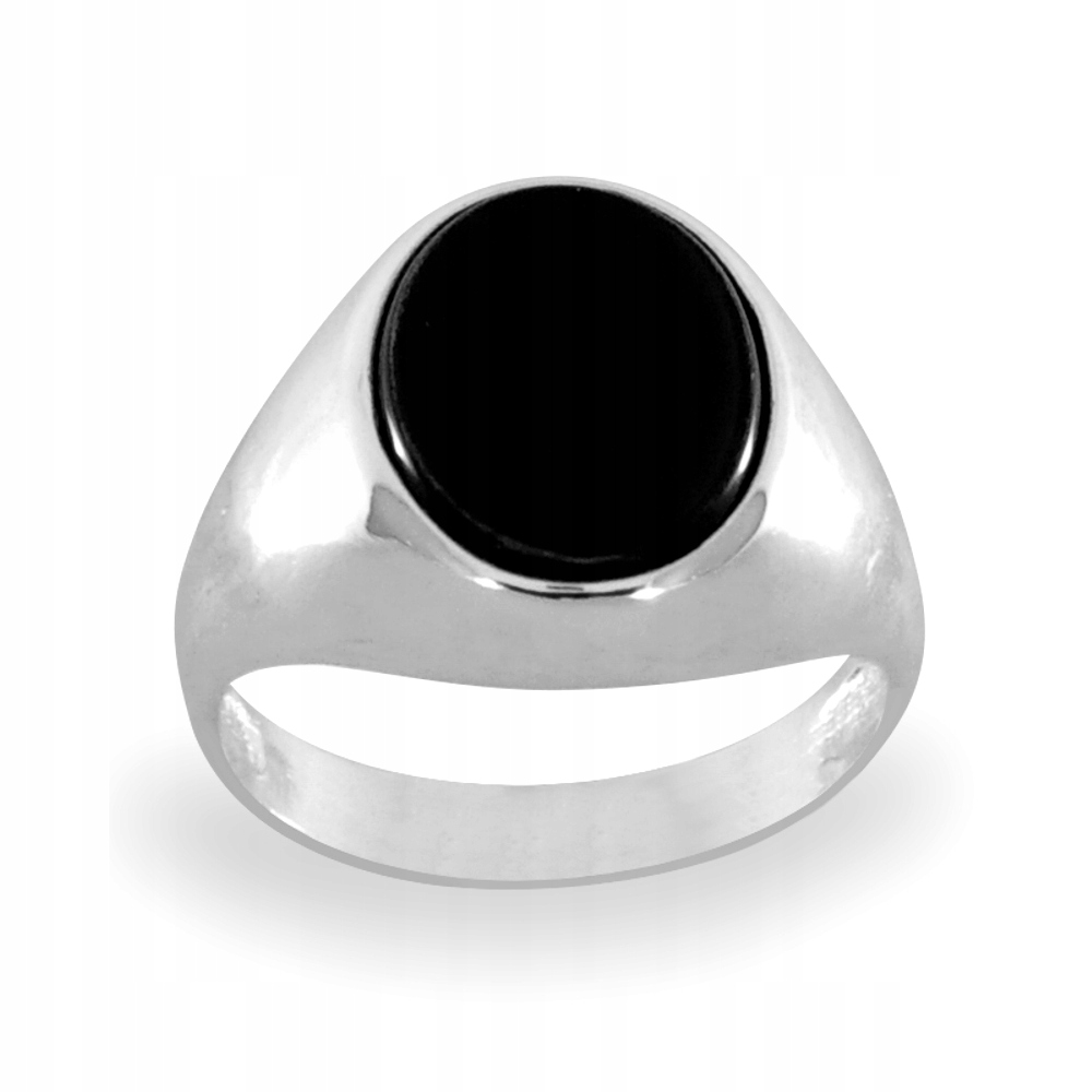 Hladká podpis s Onyx Silver 925 nádherným gravírovaním