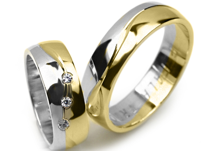 GOLDRUN ZLATÉ SVADOBNÉ PRSTENE WAVE TRIO 6MM
