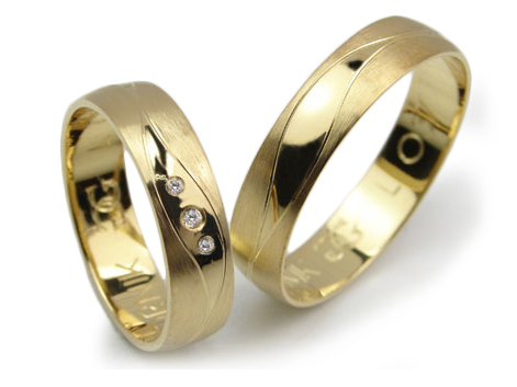 GOLDRUN ZLATÉ SVADOBNÉ PRSTENE L037 5MM PÁR