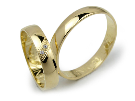 GOLDRUN ZLATÉ SVADOBNÉ PRSTENE L092 4MM PÁR