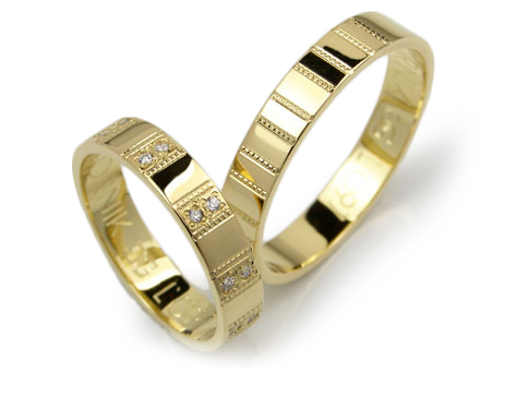 GOLDRUN ZLATÉ SVADOBNÉ PRSTENE L097 4MM PÁR